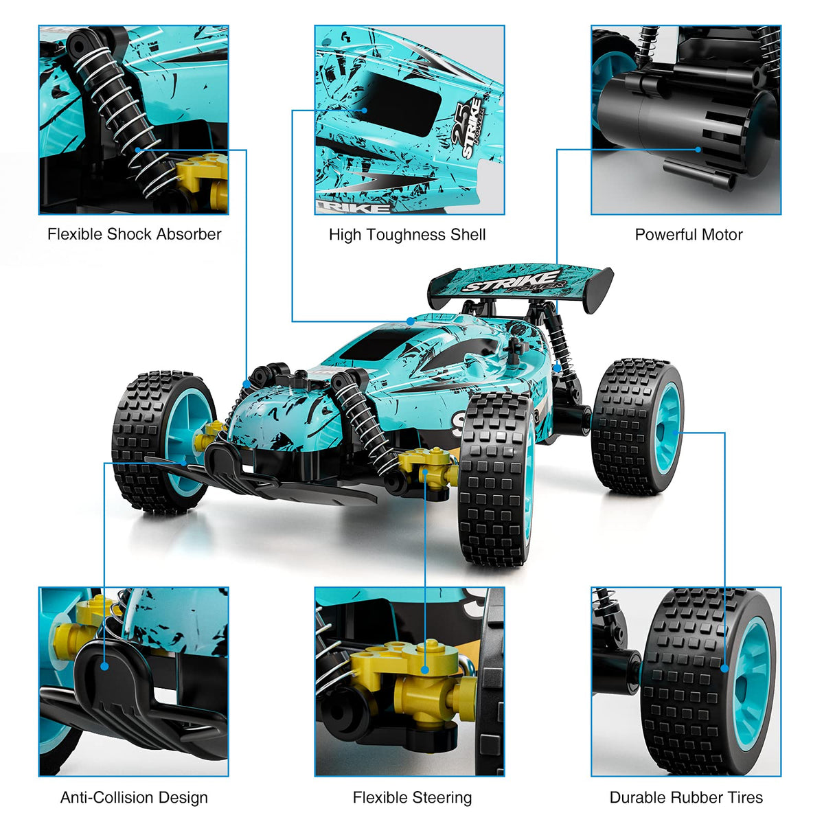 Tecnock offroad buggy with durable shell and shock absorbers on varied terrain