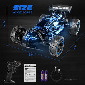 Tecnock RC car delivers up to 50 minutes of playtime per charge.