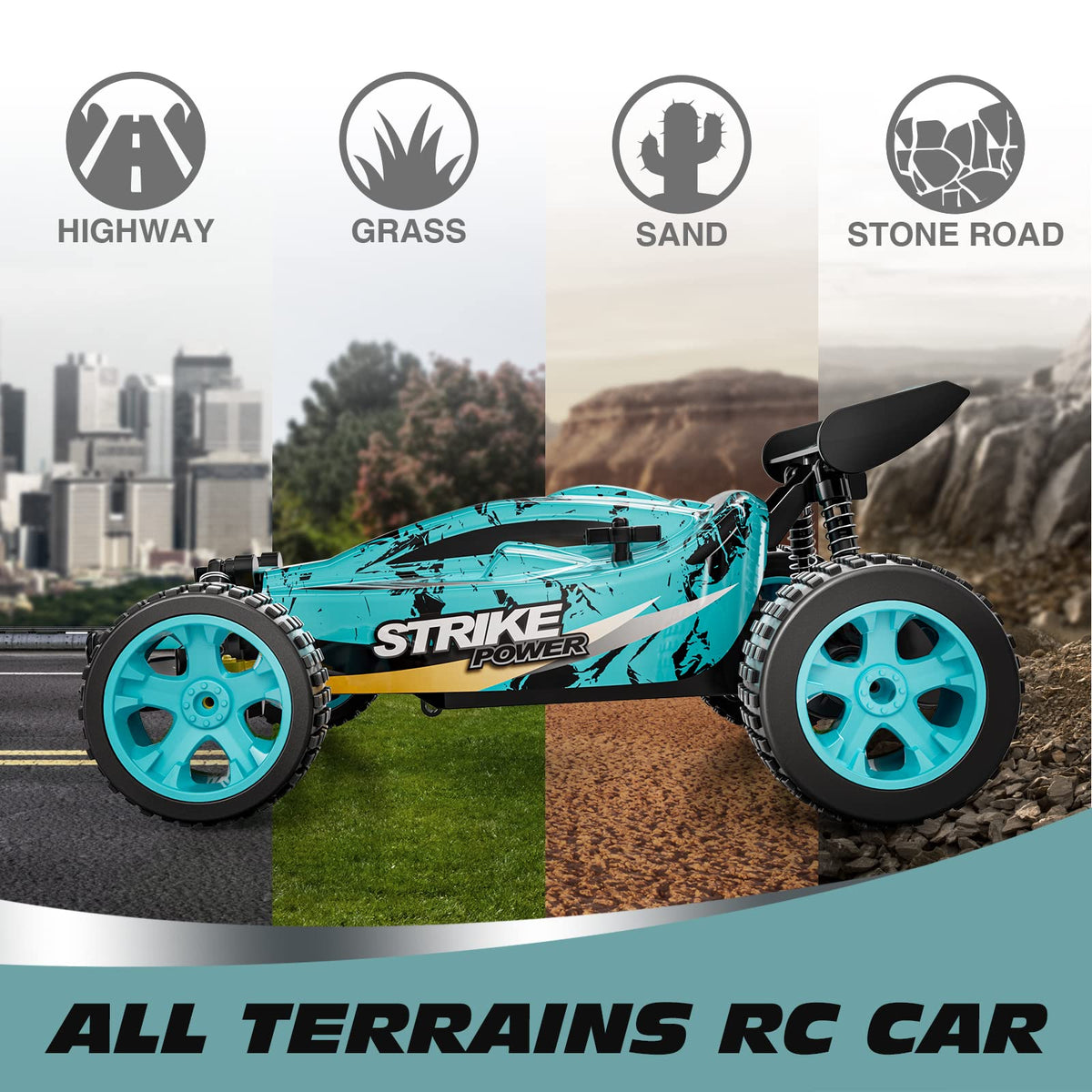 Tecnock RC car displaying 20 km/h top speed on the track