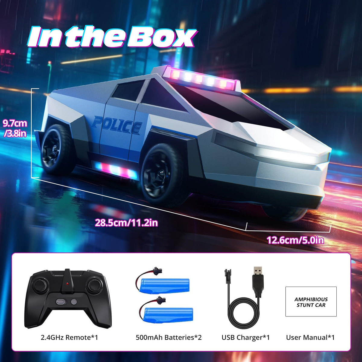 Tecnock police truck encourages active play and imaginative patrol adventures.