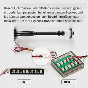 TEDDOO lamp post 2x2x7 interface fits LEGO-compatible blocks.