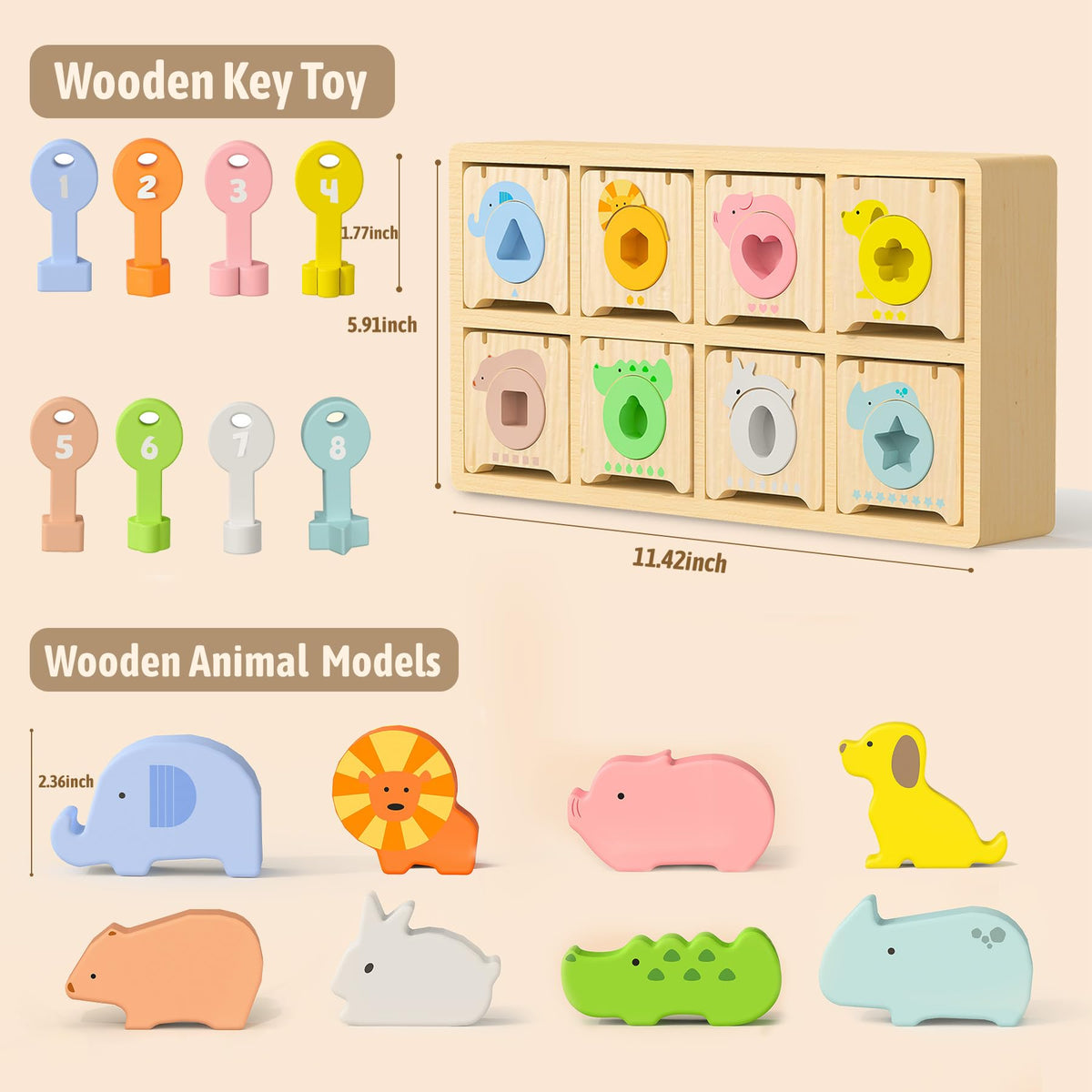 Teekdeer safe durable wood emphasizes smooth edges and kid-friendly design for little hands.