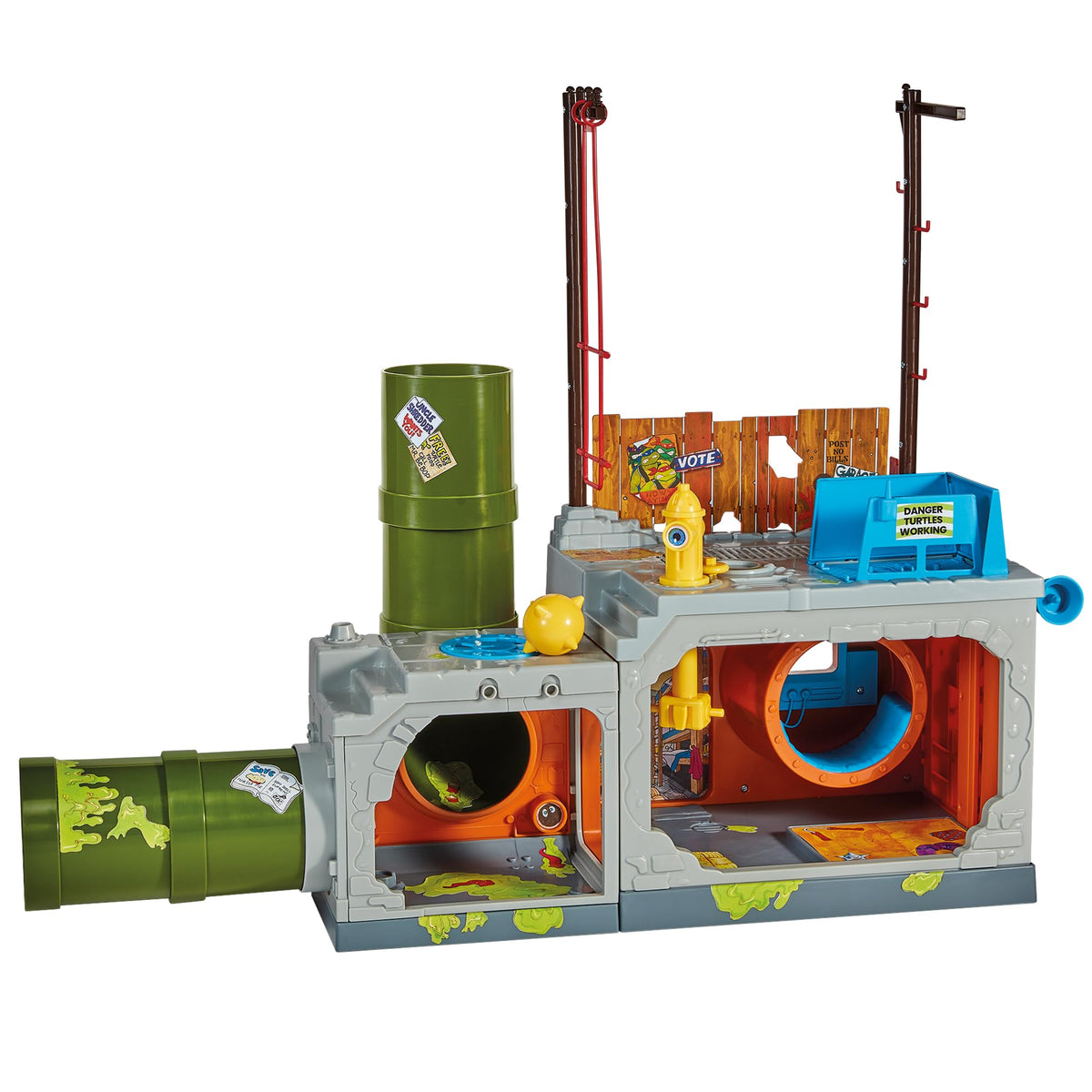 Teenage Mutant Ninja Turtles Classic Sewer Playset front view for action-packed adventures.