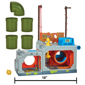TMNT Classic Playset high-voltage swing detail enables dramatic aerial battles.