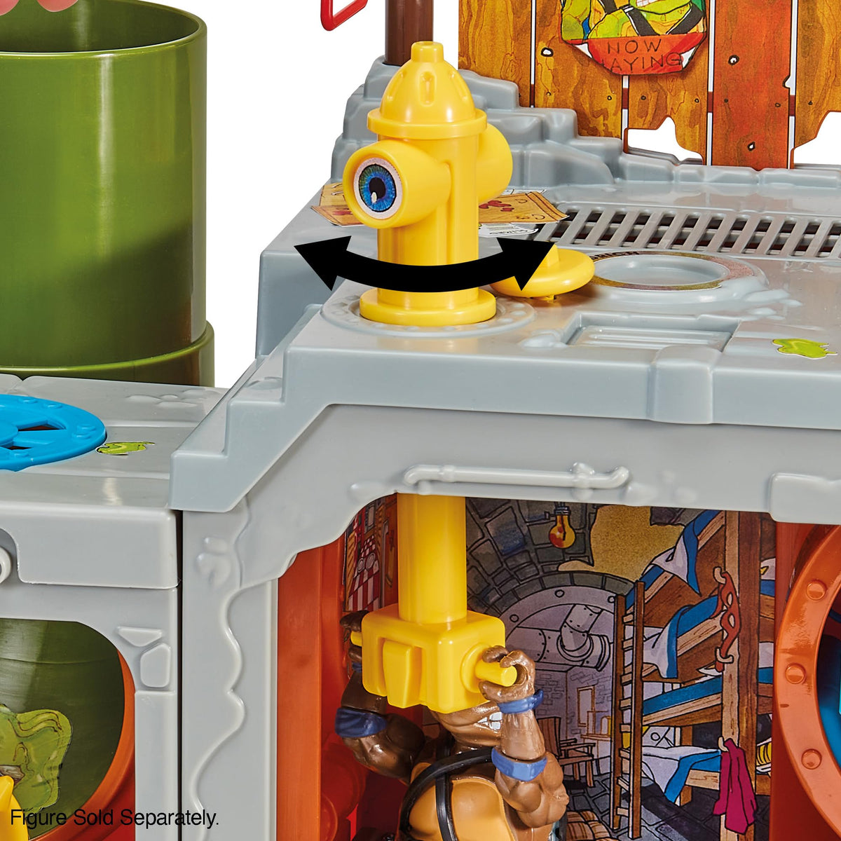 TMNT Michelangelo swing action highlight rooftop energy.