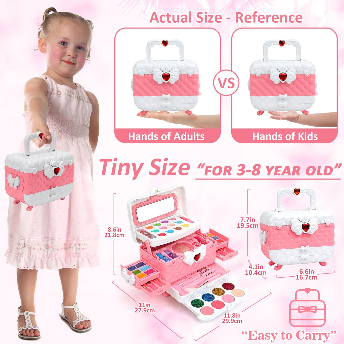 Teensymic lip gloss set with washable formula for easy cleanup after play.