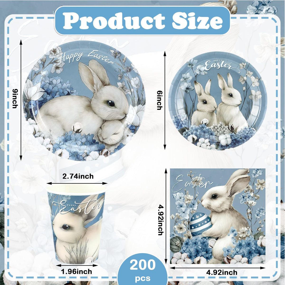 Teenyyou blue bunny plates ready for family Easter meals and easy setup