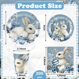 Teenyyou blue bunny plates ready for family Easter meals and easy setup