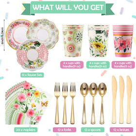 Teenyyou floral tea party dinnerware plates for colorful, cohesive table settings