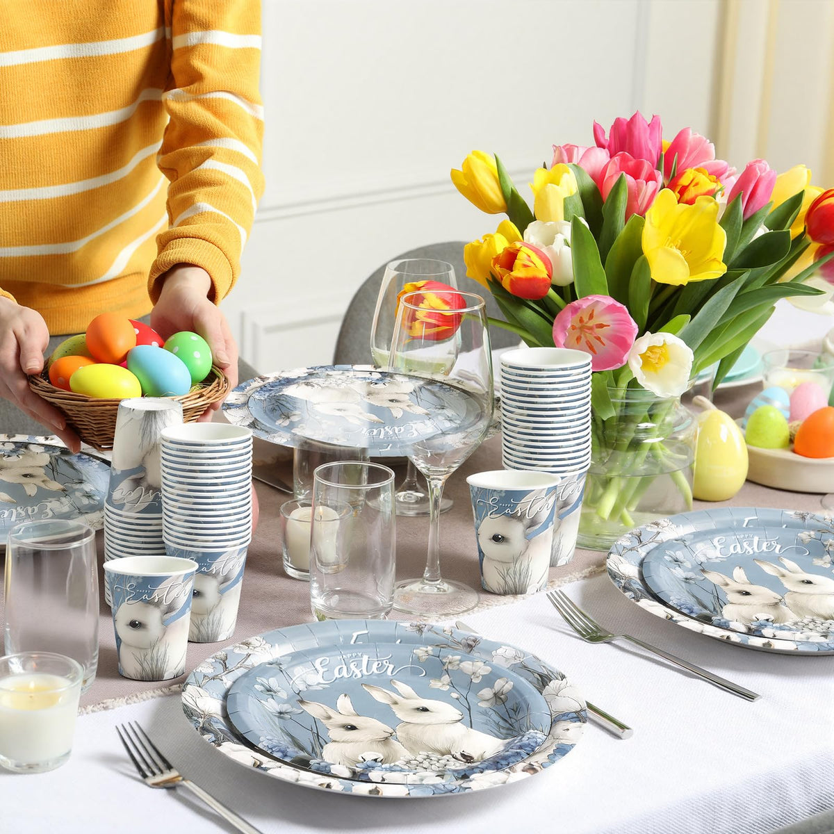 Teenyyou hydrangea Easter dinnerware set adds spring charm to table