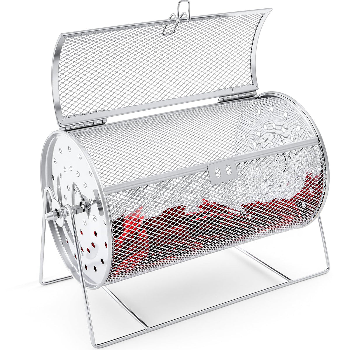 Teenyyou raffle drum with stand shows compact design ideal for mobile event setups.