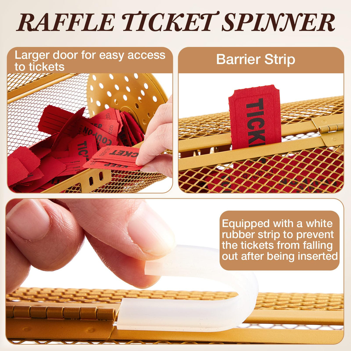 Teenyyou raffle drum wide opening for effortless ticket access