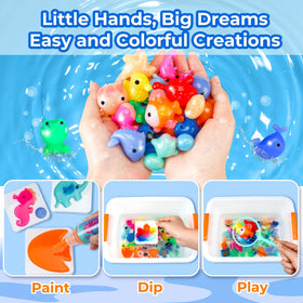 Teexpert Magic Water Elf Toy Kit offers 20 animal molds for imaginative squishy creatures.