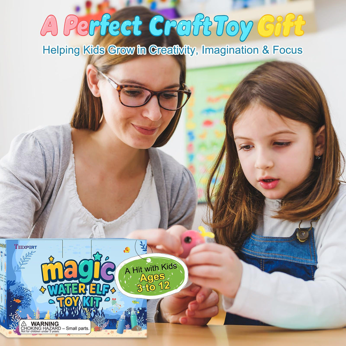 Teexpert Magic Water Elf Toy Kit finished squishy water pets inspire imaginative play.