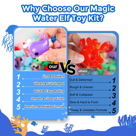 Teexpert Magic Water Elf Toy Kit enables 3D squishy creations with ocean and dinosaur molds.