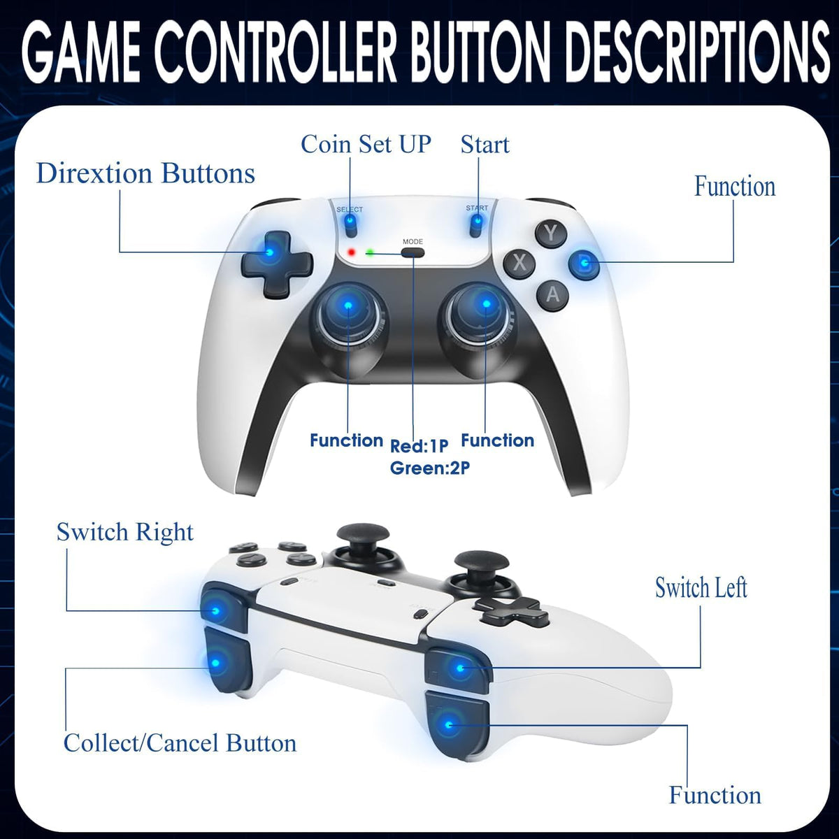 TEFELE dual-player wireless play enables cable-free multiplayer fun.