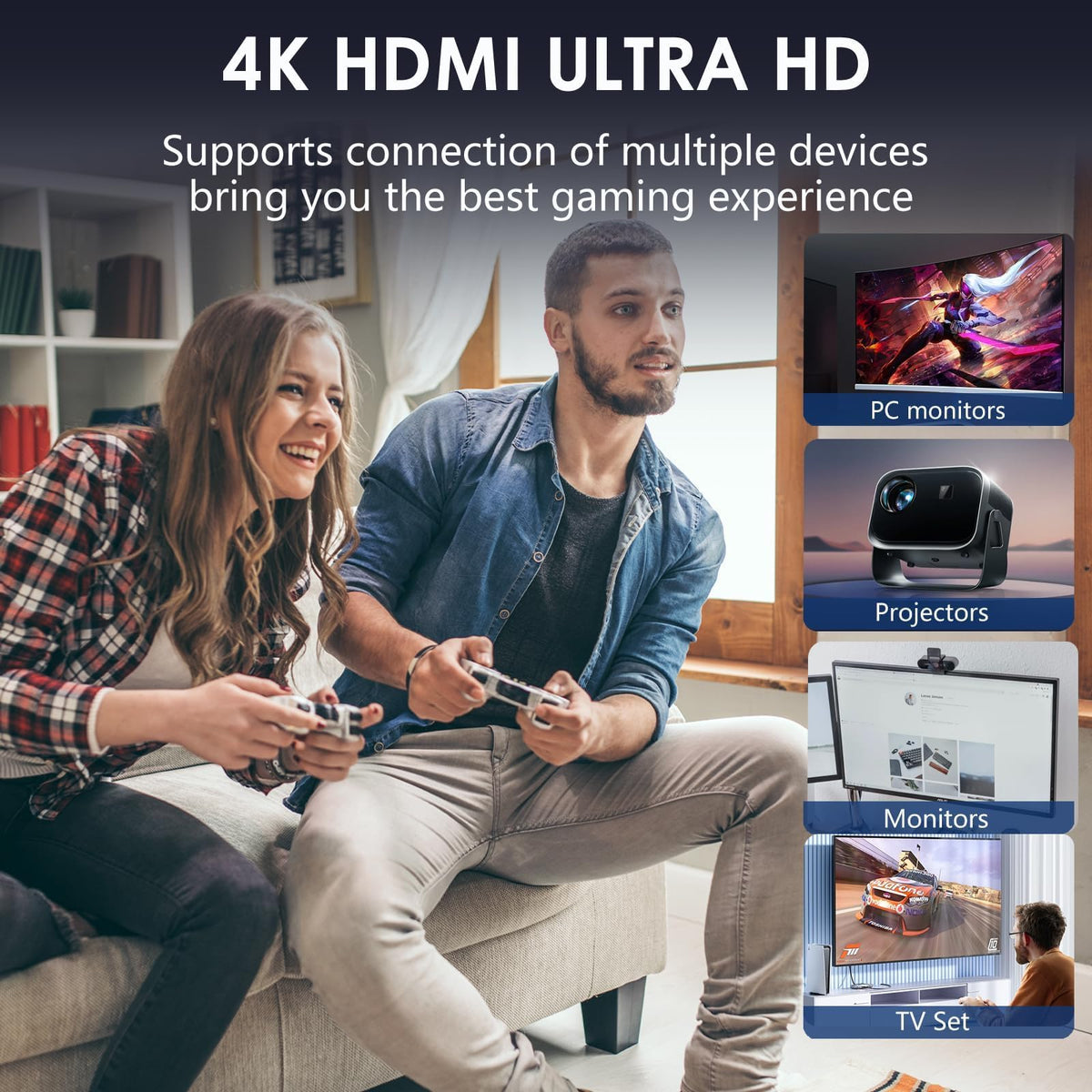 TEFELE TV project setup enables big-screen gaming experiences.