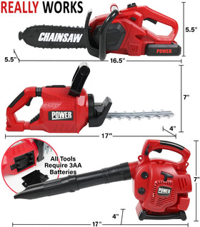 TeganPlay hedge trimmer for kids with moving blades for realistic pretend trimming.