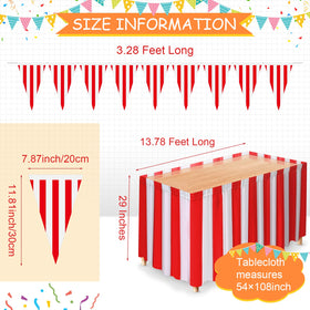 Tegeme red tablecloth for a bold circus inspired dining setup.