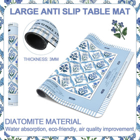 Tegeme Chinoiserie floral design mat adds oriental decor and table protection
