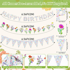 Tegeme floral garland banner brings color and charm to any party backdrop.
