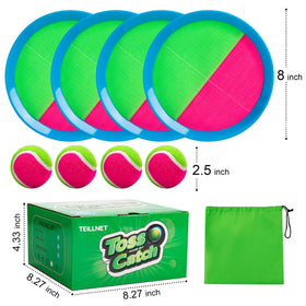 TEILLNET set includes four paddles, four balls, and a compact storage bag for easy transport