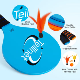 TEILLNET Beach Paddle Ball Set birdies and balls for versatile racquet play