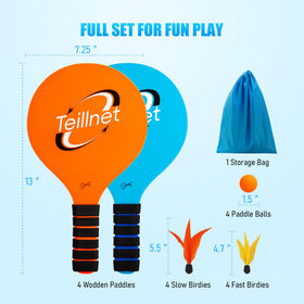 TEILLNET Beach Paddle Ball Set indoor/outdoor use for all ages
