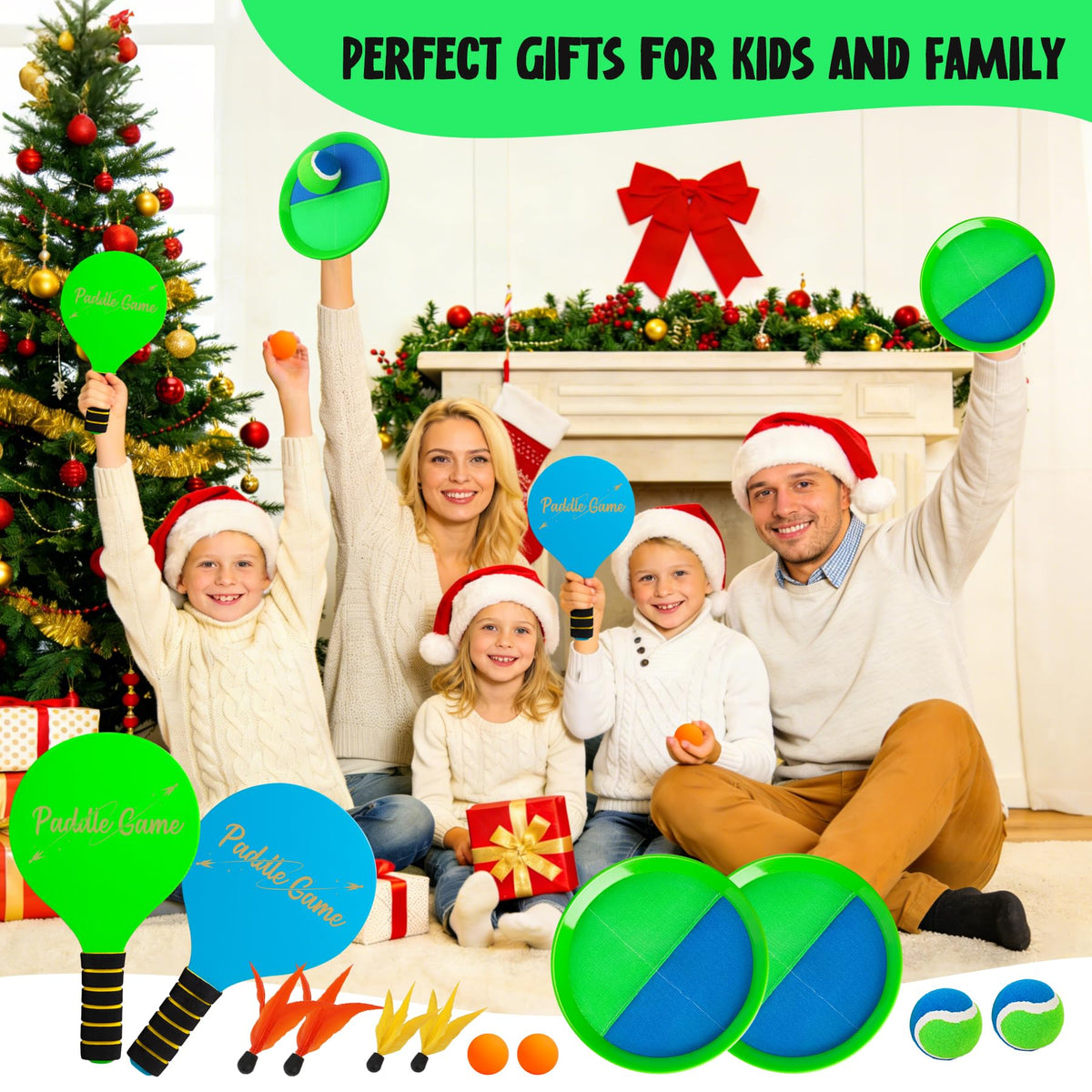 TEILLNET bright colors paddle ball gear visible in outdoor space for easy tracking