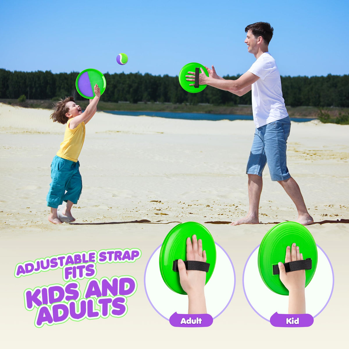 TEILLNET Toss and Catch ball set on grass for backyard active play with kids.