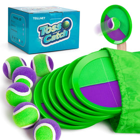 TEILLNET toss and catch paddles shown ready for durable outdoor fun.