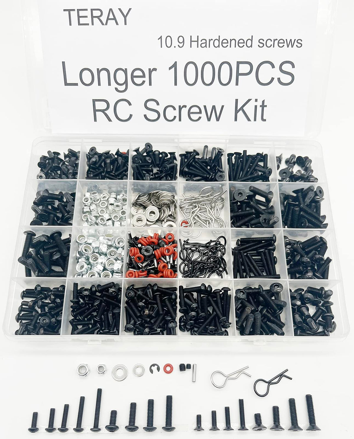 TeiRAY RC screw kit flathead M3 8mm x30 for sturdy fastenings on 1/10–1/16 scale cars