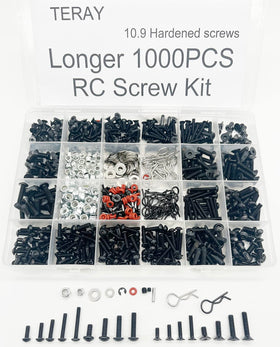 TeiRAY RC screw kit flathead M3 8mm x30 for sturdy fastenings on 1/10–1/16 scale cars