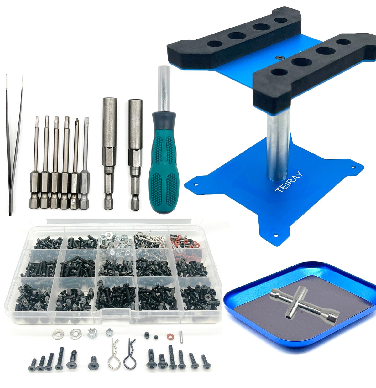 TeiRAY RC work stand with 360-degree rotation for easy repairs.