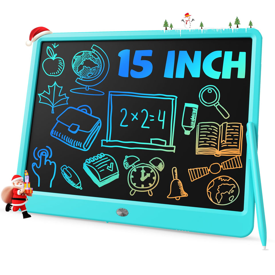TEKFUN 15-inch blue writing tablet front view for screen-free creativity