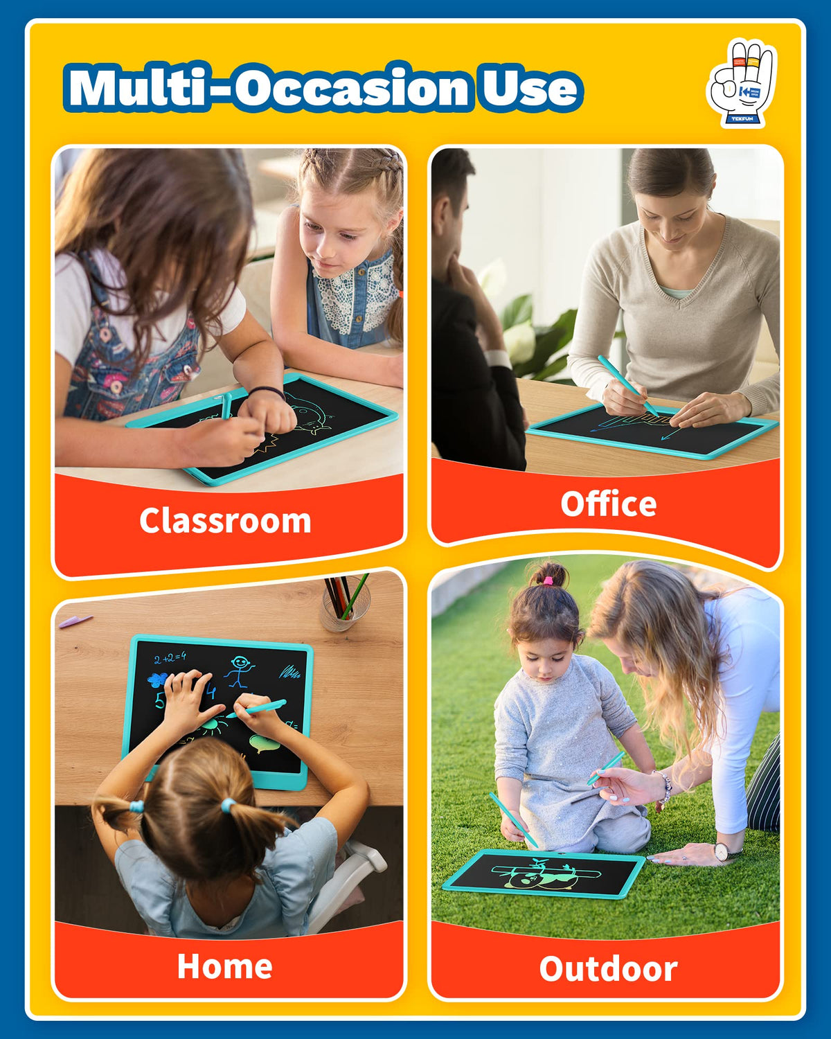 TEKFUN 15-inch blue LCD board fosters independent learning