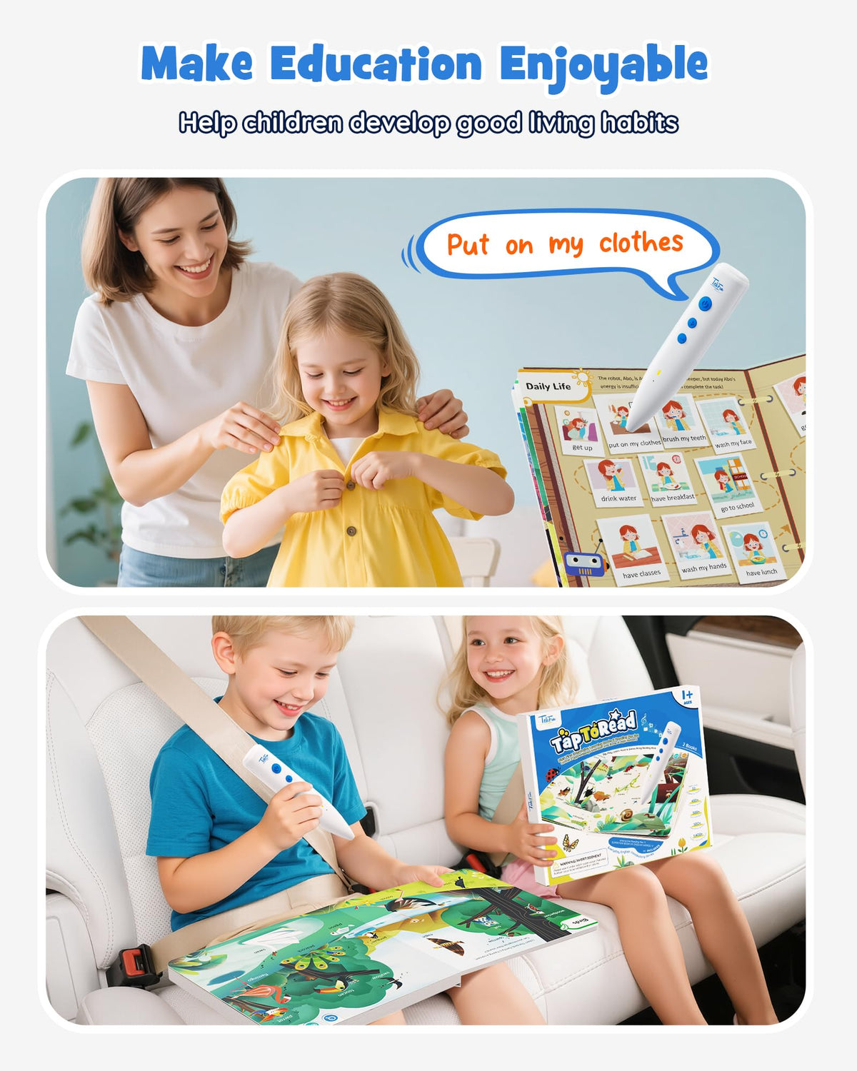 TEKFUN 500 interactive games boost engagement and language practice for children.
