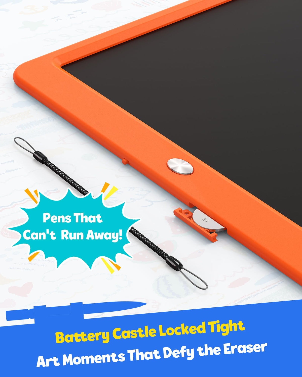TEKFUN compact orange tablet shown closed, easy to store during trips.