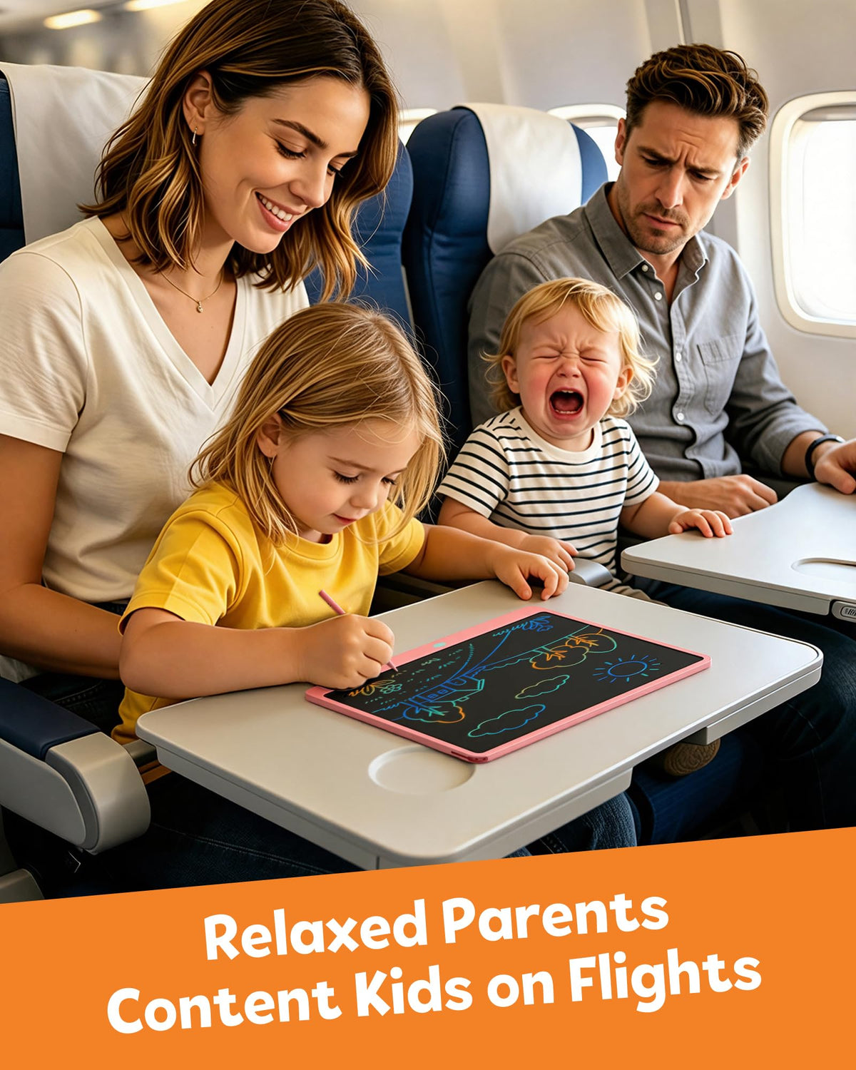 TEKFUN large color screen doodle board lets kids sketch freely and stay organized.