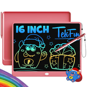 TEKFUN LCD Writing Tablet with a 16-inch pink surface for expansive drawing and learning.