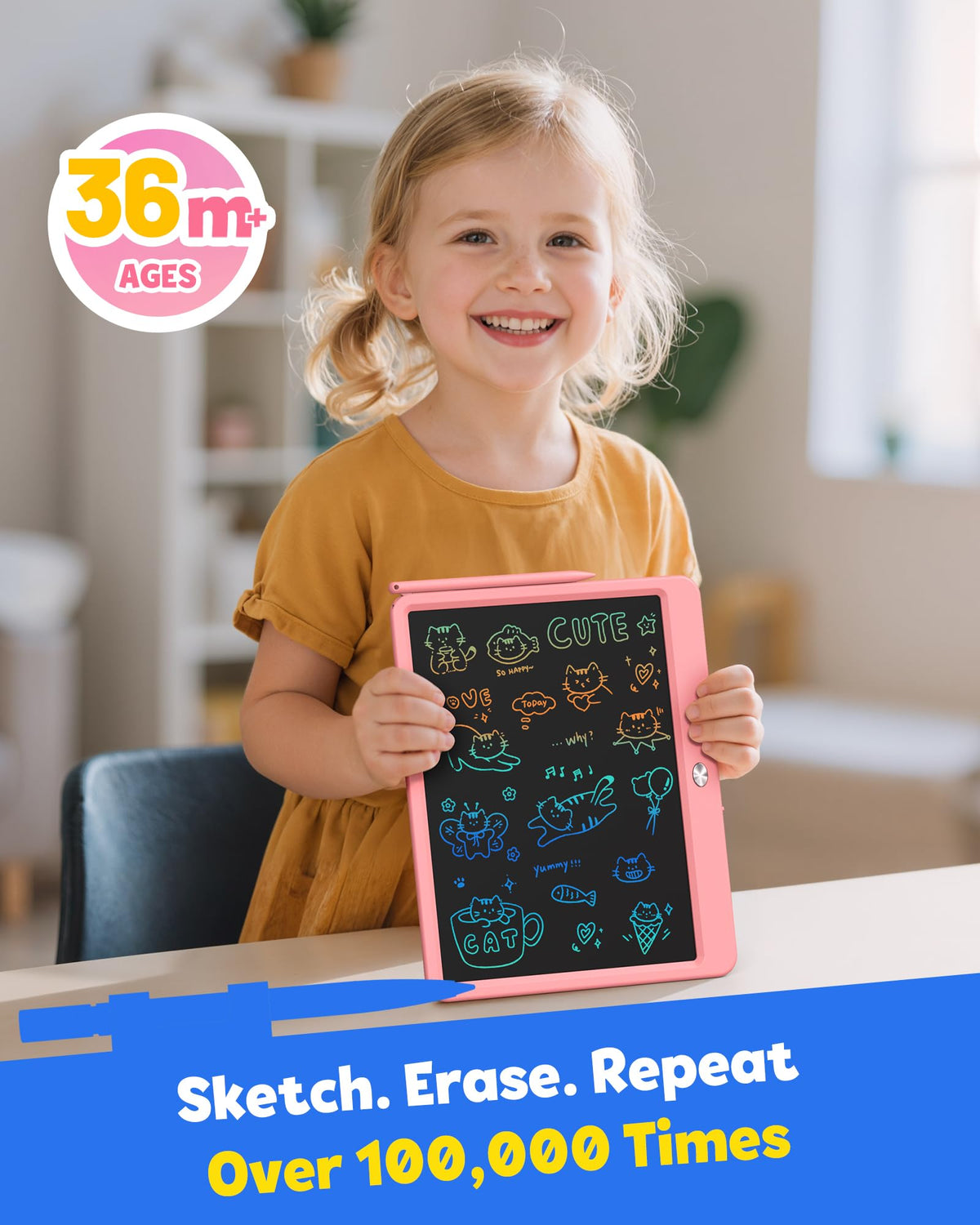 TEKFUN pressure-sensitive stylus action for smooth drawing on the tablet