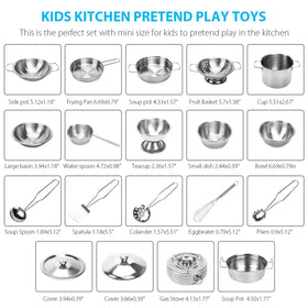 TekkPerry mini stainless steel stove for safe pretend cooking.