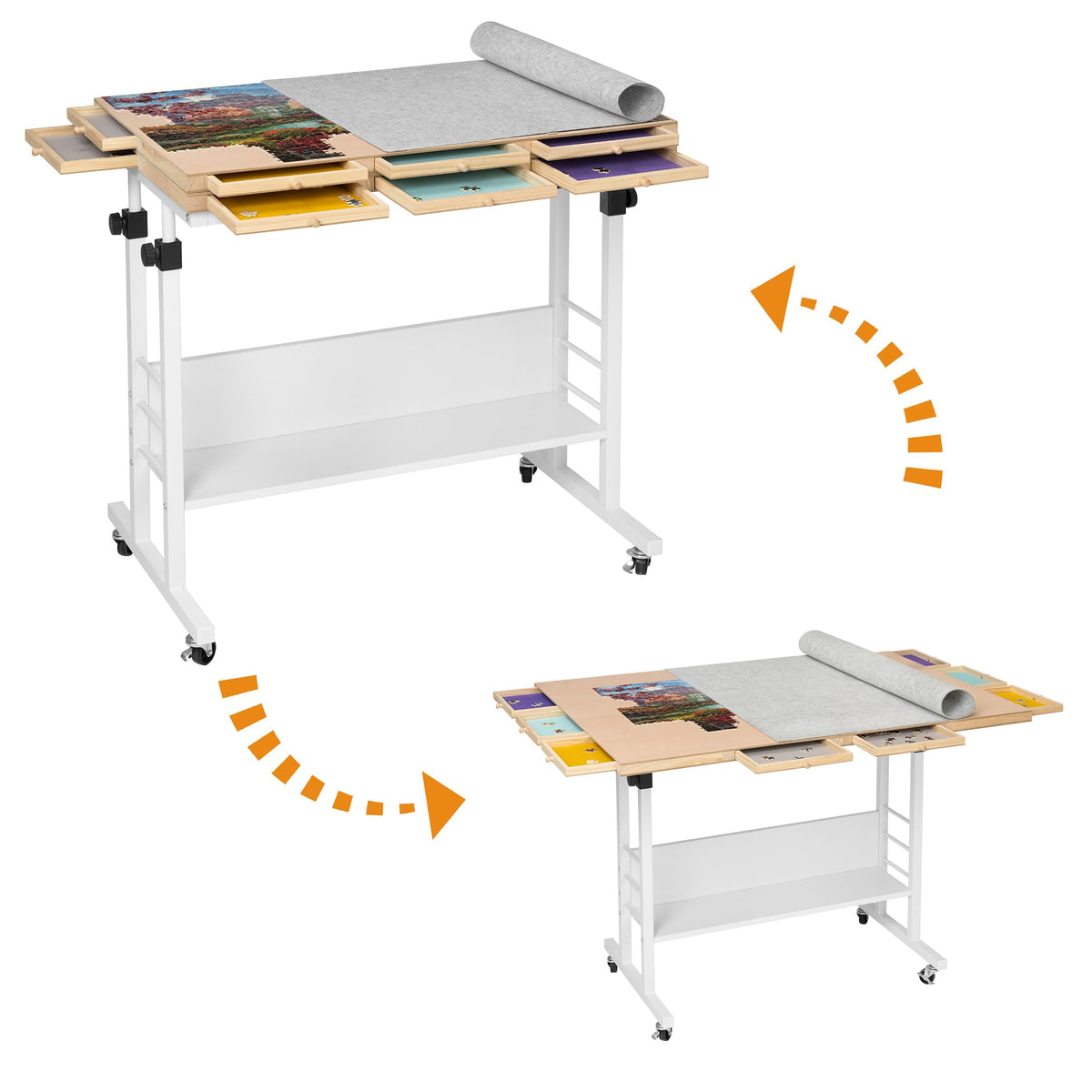 Tektalk foldable puzzle board folded for compact storage and easy transport.