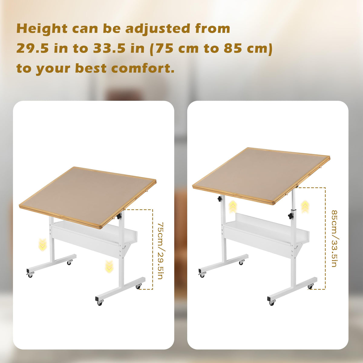 Tektalk Jigsaw Table tilt angle supports relaxed neck and back during longer sessions.
