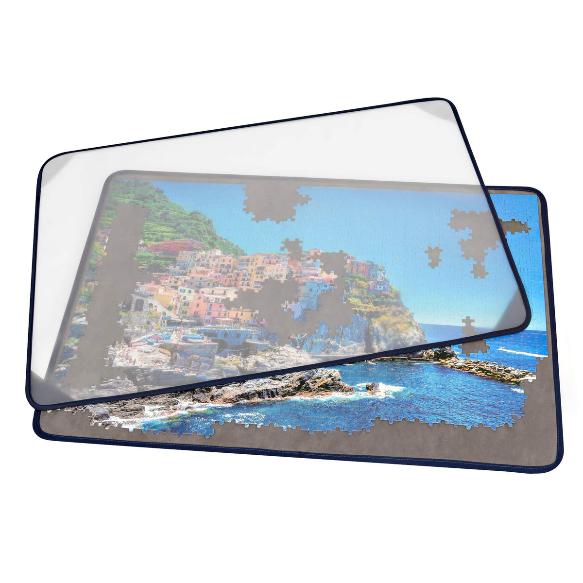 Tektalk puzzle board with dustproof cover keeps puzzles protected between sessions.