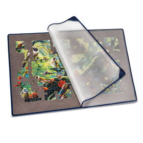 Tektalk puzzle mat with dust-cover protects unfinished puzzles from dust