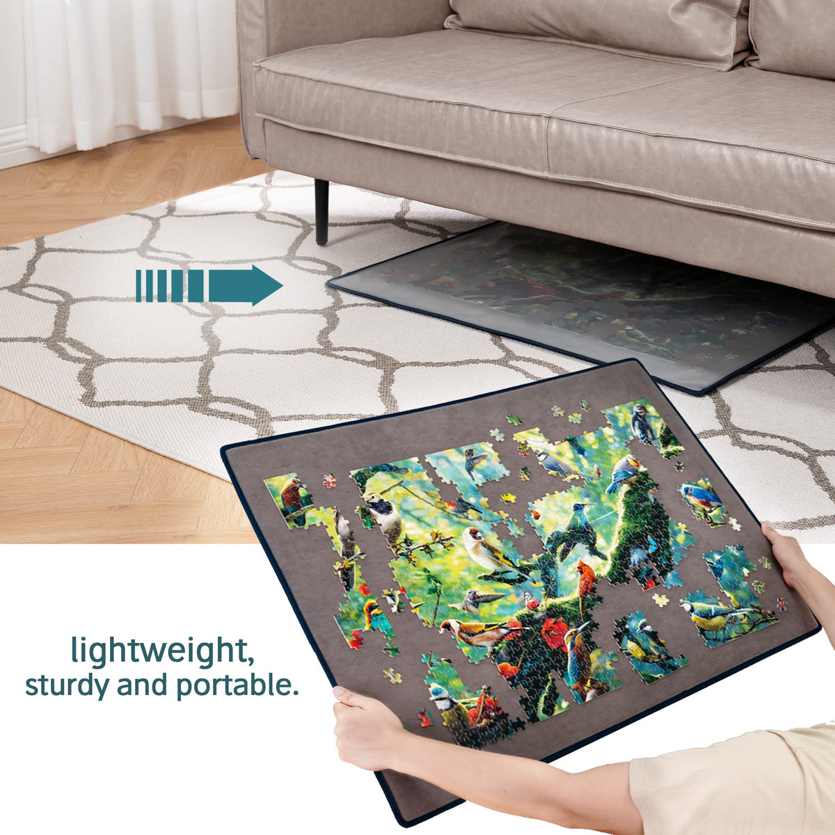 Tektalk puzzle mat is lightweight and easy to move