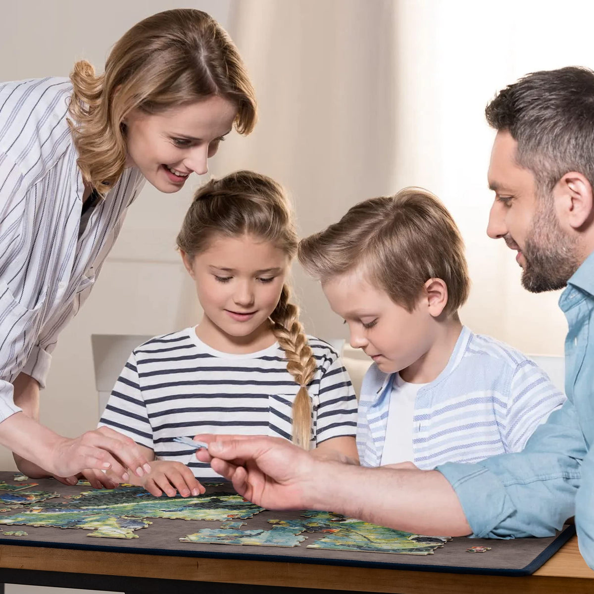 Tektalk puzzle mat keeps unfinished puzzles organized and ready to resume