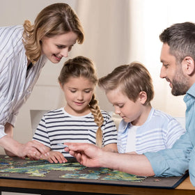 Tektalk puzzle mat keeps unfinished puzzles organized and ready to resume