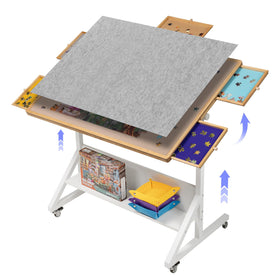 Tektalk puzzle table top view with large surface for up to 1500-piece puzzles